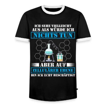 Lustig Chemie Labor Faul Faulheit Spruch Geschenk - Männer Kontrast-T-Shirt - Schwarz/Weiß - Vorne - AI Model Female 172 light (172cm) & AI Model Male 178 light (178cm)