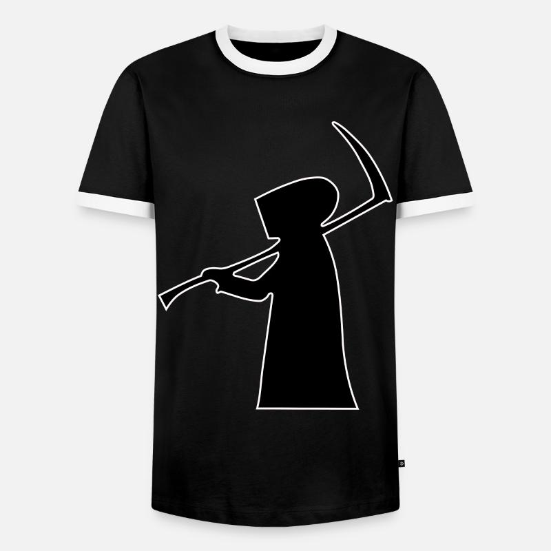 Grim Reaper Grim Reaper Gave Gave middelalderen - Herre kontrast-T-shirt - sort/hvid