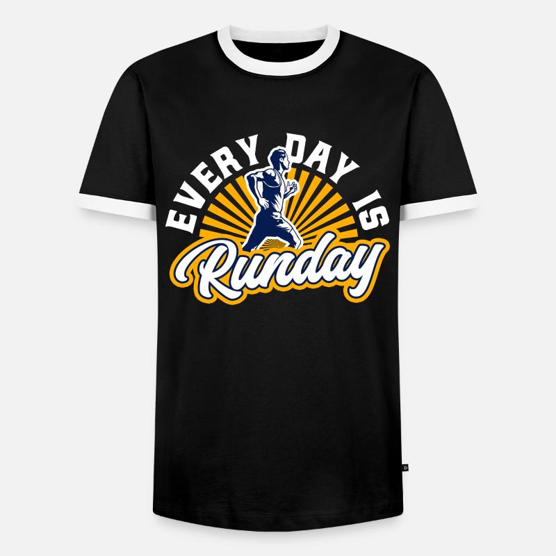 Runner jogger marthon runner - Men's Ringer Shirt - black/white
