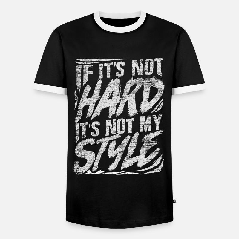 Hardstyle techno music - Men's Ringer Shirt - black/white