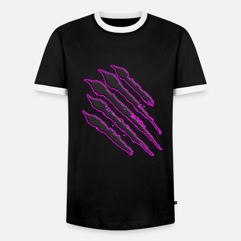Kratzer Monsterkratzer Bärenpranke Pranke - Männer Kontrast-T-Shirt - Schwarz/Weiß