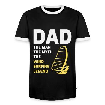 Windsurfer Dad Windsurfing Vatertagsgeschenk - Männer Kontrast-T-Shirt - Schwarz/Weiß - Vorne - AI Model Female 172 light (172cm) & AI Model Male 178 light (178cm)