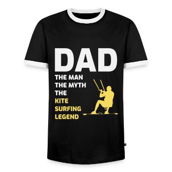 Kitesurfing Dad Kite Kiteboard Vatertagsgeschenk - Männer Kontrast-T-Shirt - Schwarz/Weiß - Vorne - AI Model Female 172 light (172cm) & AI Model Male 178 light (178cm)