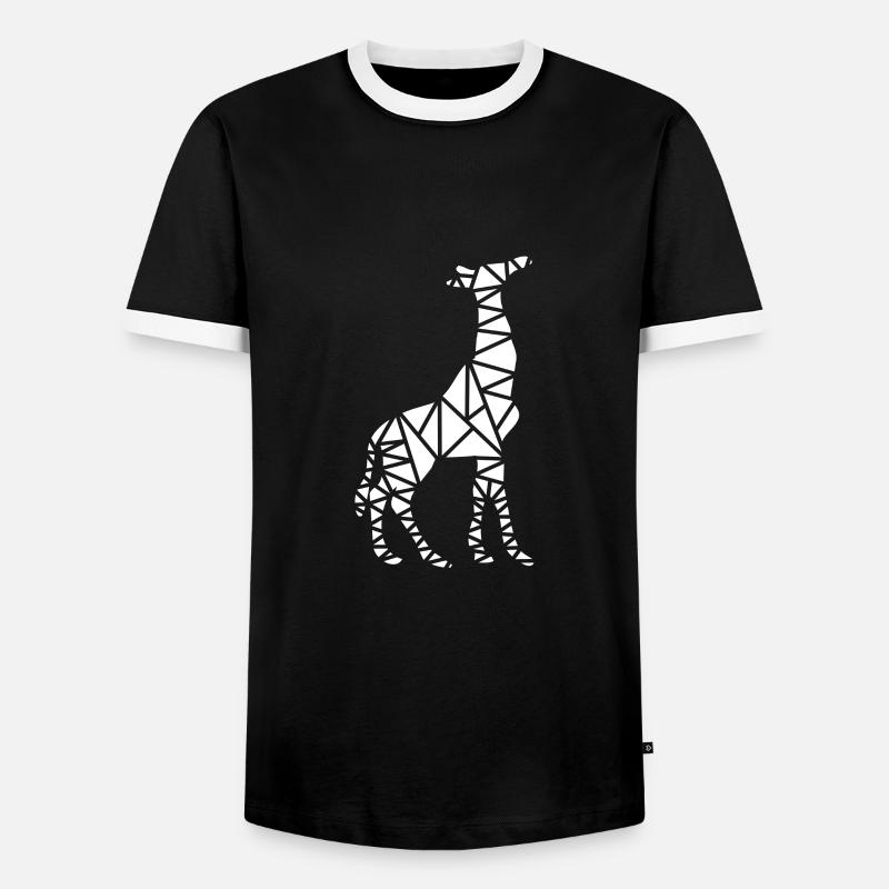 Giraffe - Männer Kontrast-T-Shirt - Schwarz/Weiß