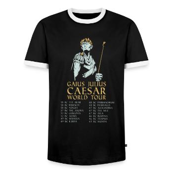 History Gaius Julius Caesar ancient raids - Men's Ringer Shirt - black/white - Front - AI Model Female 172 light (172cm) & AI Model Male 178 light (178cm)