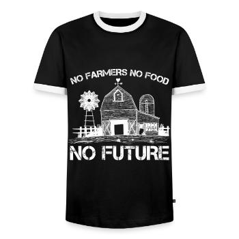 Unterstützung für Landwirte Stolze Landwirtschaft - Männer Kontrast-T-Shirt - Schwarz/Weiß - Vorne - AI Model Female 172 light (172cm) & AI Model Male 178 light (178cm)