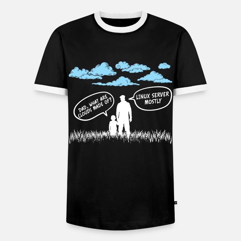 Cloud Linux Server Coder - Männer Kontrast-T-Shirt - Schwarz/Weiß