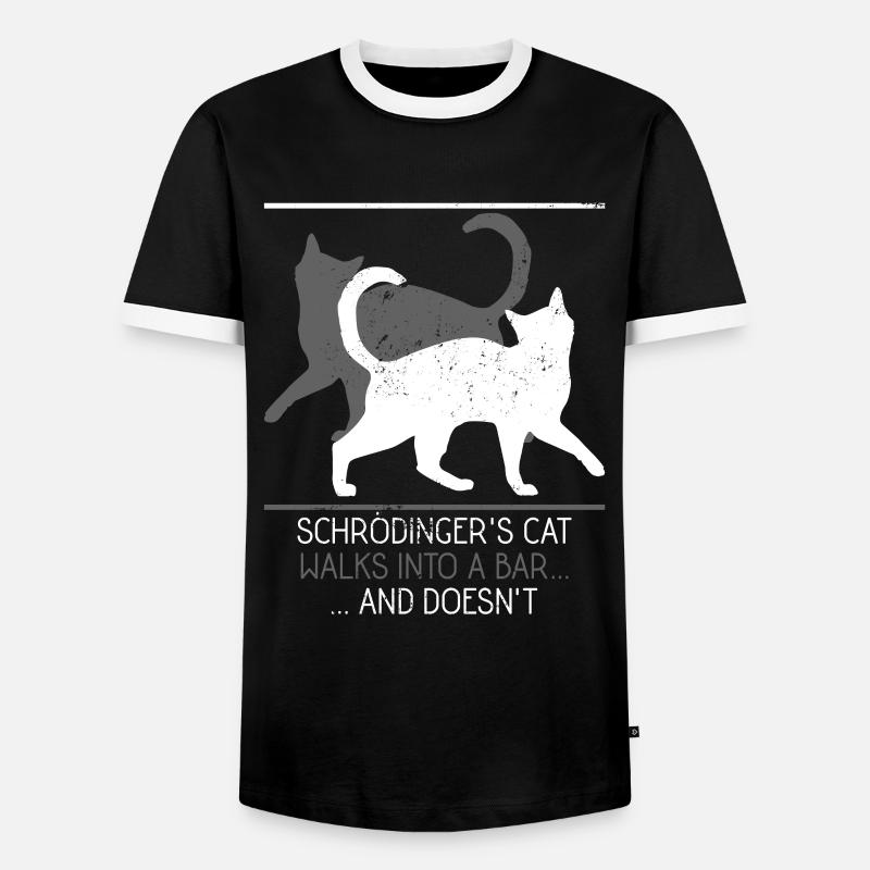 Physics cat - Men's Ringer Shirt - black/white