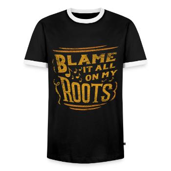 Country music - Men's Ringer Shirt - black/white - Front - AI Model Female 172 light (172cm) & AI Model Male 178 light (178cm)