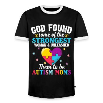 God Found Some Of The Strongest Woman _ Unleashed - Männer Kontrast-T-Shirt - Schwarz/Weiß - Vorne - AI Model Female 172 light (172cm) & AI Model Male 178 light (178cm)
