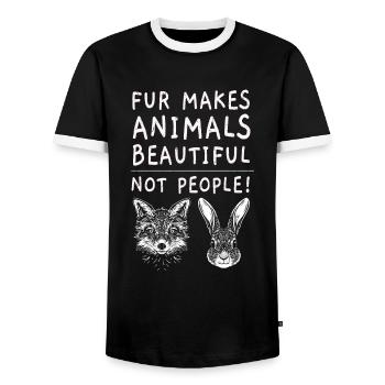 Activiste des droits des animaux activiste des droits des animaux veganisme vegan - T-shirt contrasté Homme - noir/blanc - Devant - AI Model Female 172 light (172cm) & AI Model Male 178 light (178cm)