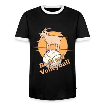 Envie de volley-ball - T-shirt contrasté Homme - noir/blanc - Devant - AI Model Female 172 light (172cm) & AI Model Male 178 light (178cm)
