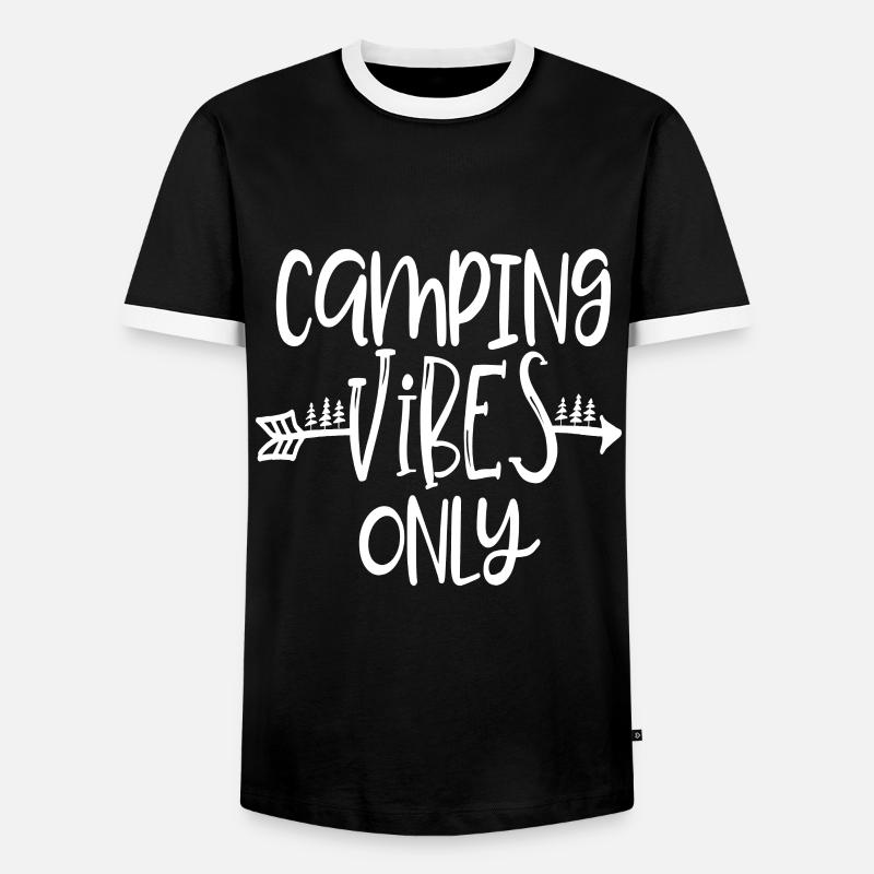 camping - Men's Ringer Shirt - black/white