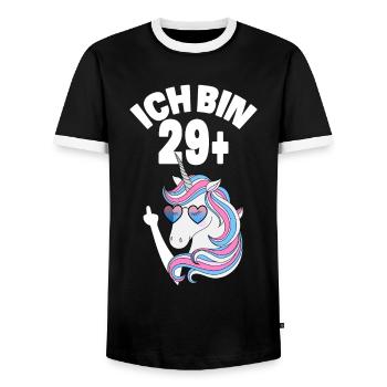Einhorn Ich Bin 29 Plus 30. Geburtstag Geschenk - Männer Kontrast-T-Shirt - Schwarz/Weiß - Vorne - AI Model Female 172 light (172cm) & AI Model Male 178 light (178cm)