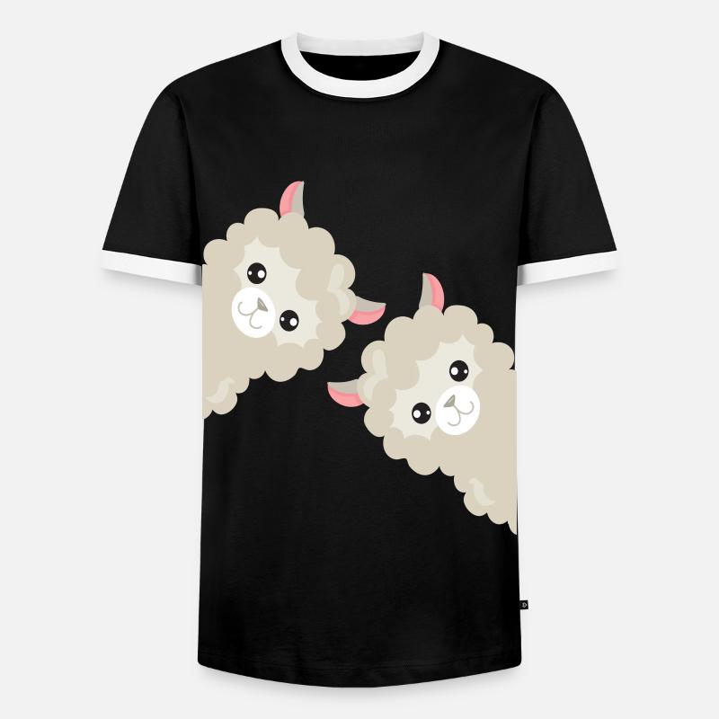 Funny alpaca llama gift - Men's Ringer Shirt - black/white