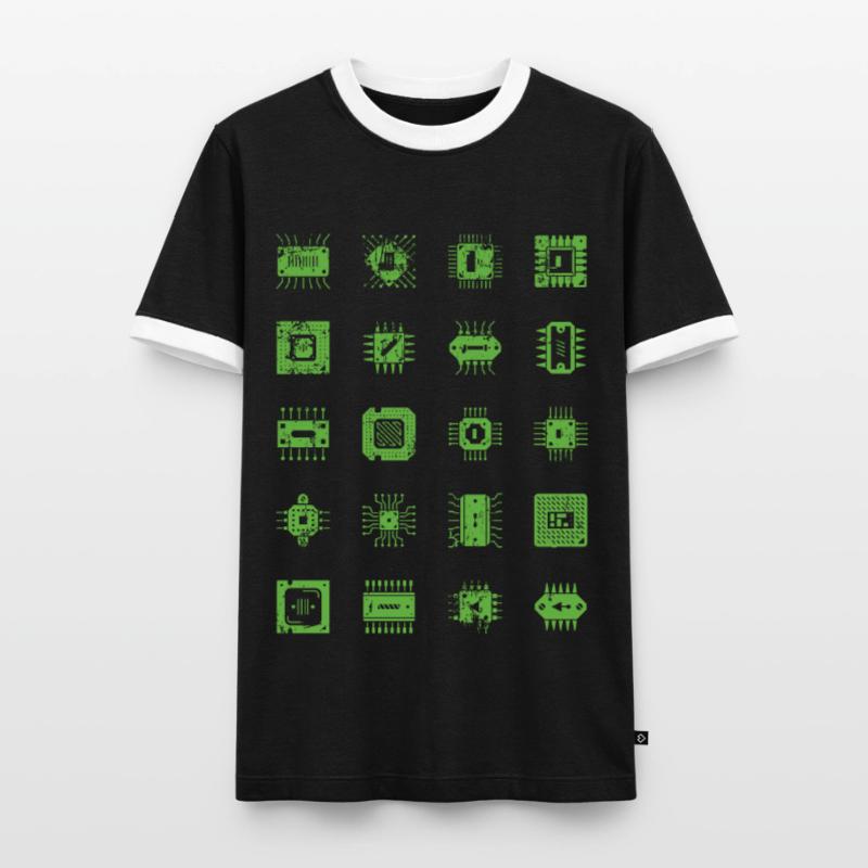 Microchips Microchip CPU Computer Scientist Hardware Men's Ringer Shirt