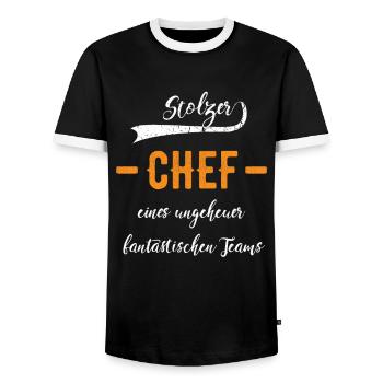 Stolzer Chef Chefität Geschenkidee Chefe Boss - Männer Kontrast-T-Shirt - Schwarz/Weiß - Vorne - AI Model Female 172 light (172cm) & AI Model Male 178 light (178cm)