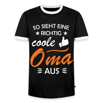 Grandma Omi Cool Grandma Gift Grandma Grandmas - Men's Ringer Shirt - black/white - Front - AI Model Female 172 light (172cm) & AI Model Male 178 light (178cm)