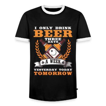 Lustiger Biertrinker süchtig Party Garten Alkohol - Männer Kontrast-T-Shirt - Schwarz/Weiß - Vorne - AI Model Female 172 light (172cm) & AI Model Male 178 light (178cm)