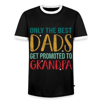 Promoted To Grandpa Promoted To Grandpa - Men's Ringer Shirt - black/white - Front - AI Model Female 172 light (172cm) & AI Model Male 178 light (178cm)