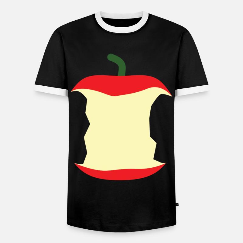 Bitten apple Bitten fruit - Men's Ringer Shirt - black/white