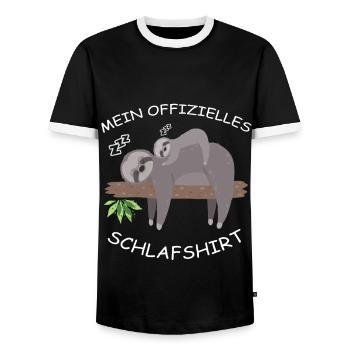 Mein Offizielles Schlafshirt - Männer Kontrast-T-Shirt - Schwarz/Weiß - Vorne - AI Model Female 172 light (172cm) & AI Model Male 178 light (178cm)