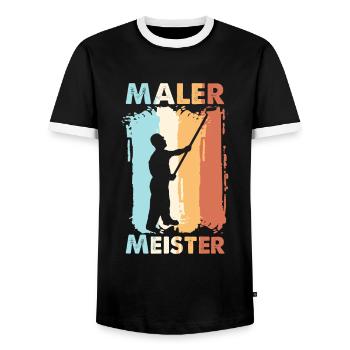 Malermeister Maler Lackierer Retro - Männer Kontrast-T-Shirt - Schwarz/Weiß - Vorne - AI Model Female 172 light (172cm) & AI Model Male 178 light (178cm)