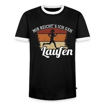 Mir reicht´s ich geh laufen - Männer Kontrast-T-Shirt - Schwarz/Weiß - Vorne - AI Model Female 172 light (172cm) & AI Model Male 178 light (178cm)