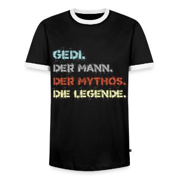Gedi Taufged Firmged Geschenkidee Firmgedi - Männer Kontrast-T-Shirt - Schwarz/Weiß - Vorne - AI Model Female 172 light (172cm) & AI Model Male 178 light (178cm)