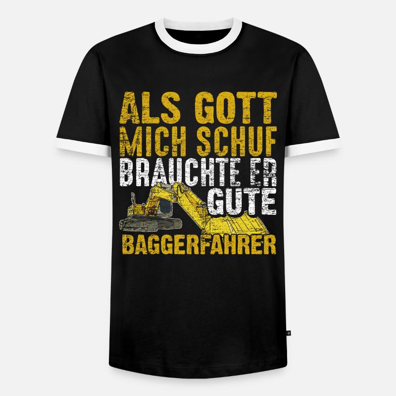 Baggerfahrer Arbeit - Männer Kontrast-T-Shirt - Schwarz/Weiß