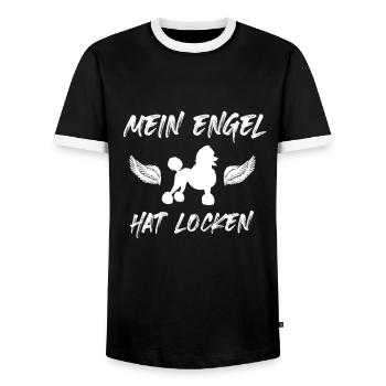Pudel Engel Locken Pudel Liebhaber - Männer Kontrast-T-Shirt - Schwarz/Weiß - Vorne - AI Model Female 172 light (172cm) & AI Model Male 178 light (178cm)
