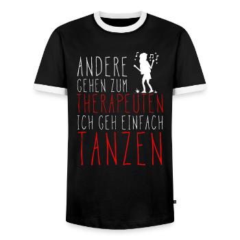 Ich geh tanzen ! GESCHENKIDEE GEBURTSTAG - Männer Kontrast-T-Shirt - Schwarz/Weiß - Vorne - AI Model Female 172 light (172cm) & AI Model Male 178 light (178cm)