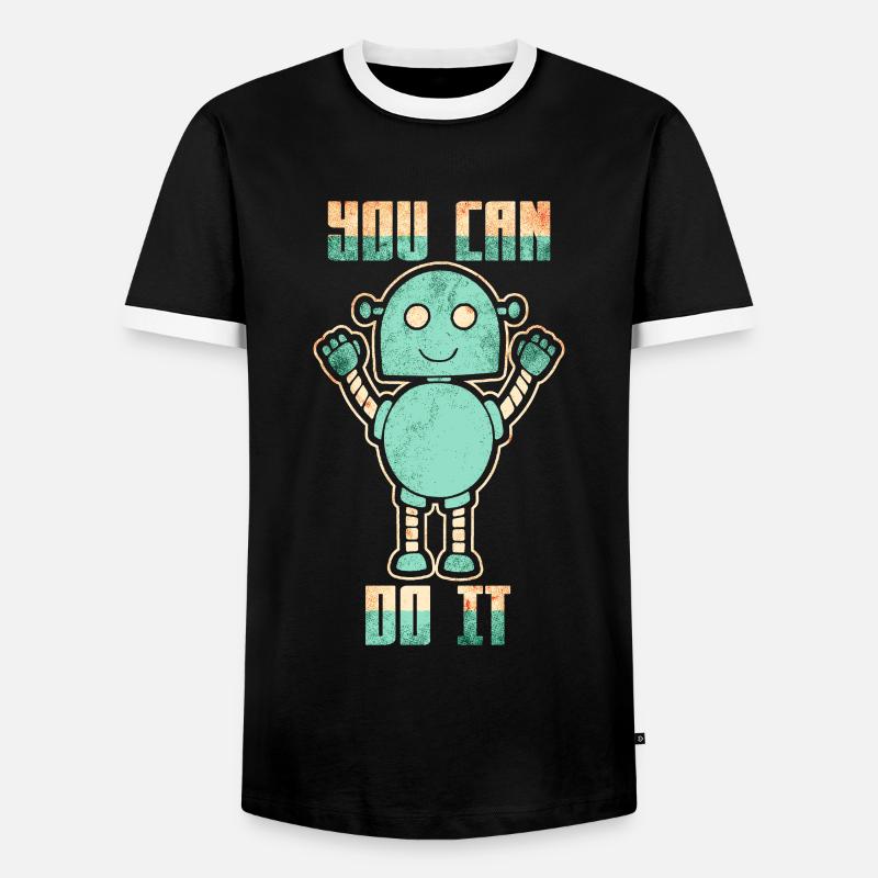 Robots robotics science future - Men's Ringer Shirt - black/white