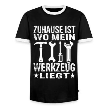 Handwerker handwerk handwerker Geschenke - Männer Kontrast-T-Shirt - Schwarz/Weiß - Vorne - AI Model Female 172 light (172cm) & AI Model Male 178 light (178cm)