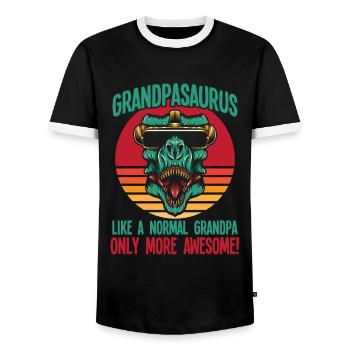 Opa Dinosaurier Fantastischer Großvater - Männer Kontrast-T-Shirt - Schwarz/Weiß - Vorne - AI Model Female 172 light (172cm) & AI Model Male 178 light (178cm)