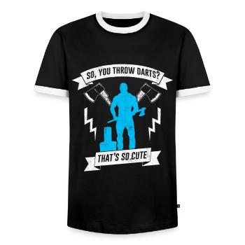 bûcheron - T-shirt contrasté Homme - noir/blanc - Devant - AI Model Female 172 light (172cm) & AI Model Male 178 light (178cm)
