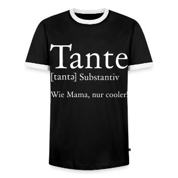 Definition Tante - Wie Mama - Nur Cooler I süßes - Männer Kontrast-T-Shirt - Schwarz/Weiß - Vorne - AI Model Female 172 light (172cm) & AI Model Male 178 light (178cm)