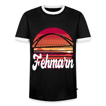 Fehmarn Ostsee Brücke Insel Urlaub Sonne - Männer Kontrast-T-Shirt - Schwarz/Weiß - Vorne - AI Model Female 172 light (172cm) & AI Model Male 178 light (178cm)