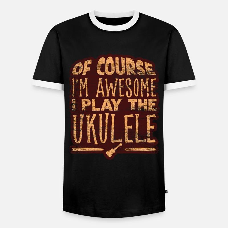 Ukulele - Männer Kontrast-T-Shirt - Schwarz/Weiß