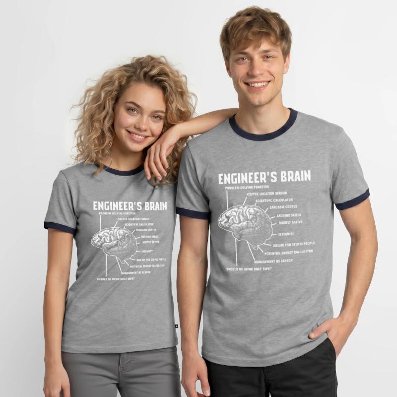 Engineers Brain Engineering Engineer Gift Men's Ringer Shirt