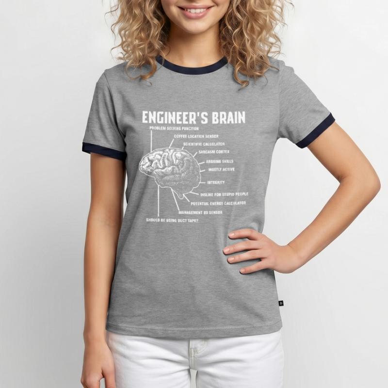 Engineers Brain Engineering Engineer Gift Men's Ringer Shirt