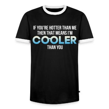 heiß und kalt - Männer Kontrast-T-Shirt - Schwarz/Weiß - Vorne - AI Model Female 172 light (172cm) & AI Model Male 178 light (178cm)