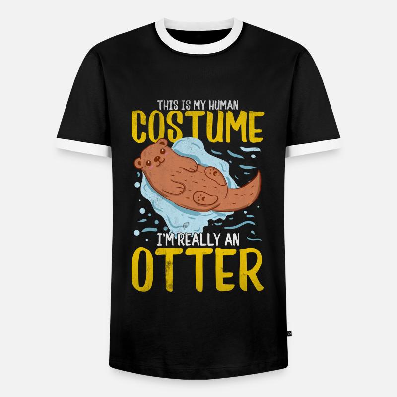 Otter - Männer Kontrast-T-Shirt - Schwarz/Weiß