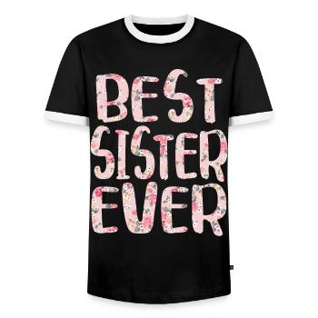 Best Sister Ever - Best Sister Ever - Men's Ringer Shirt - black/white - Front - AI Model Female 172 light (172cm) & AI Model Male 178 light (178cm)