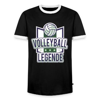 Volleyball Legende Trainer Geschenk - Männer Kontrast-T-Shirt - Schwarz/Weiß - Vorne - AI Model Female 172 light (172cm) & AI Model Male 178 light (178cm)