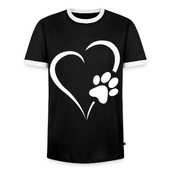 Cœur de chien pour tous ceux qui aiment les animaux comme moi. - T-shirt contrasté Homme - noir/blanc - Devant - AI Model Female 172 light (172cm) & AI Model Male 178 light (178cm)