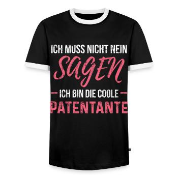 Coole Patentante Nicht Nein Sagen Nichte Neffe - Männer Kontrast-T-Shirt - Schwarz/Weiß - Vorne - AI Model Female 172 light (172cm) & AI Model Male 178 light (178cm)
