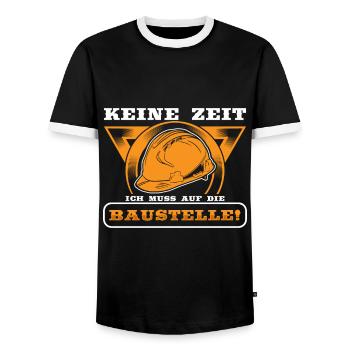 Bau Bauarbeiter Baumeister Baustelle Geschenk - Männer Kontrast-T-Shirt - Schwarz/Weiß - Vorne - AI Model Female 172 light (172cm) & AI Model Male 178 light (178cm)