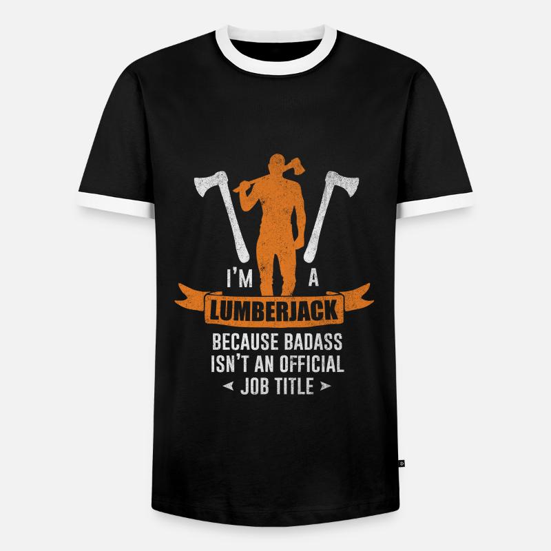 Forester chainsaw - Men's Ringer Shirt - black/white