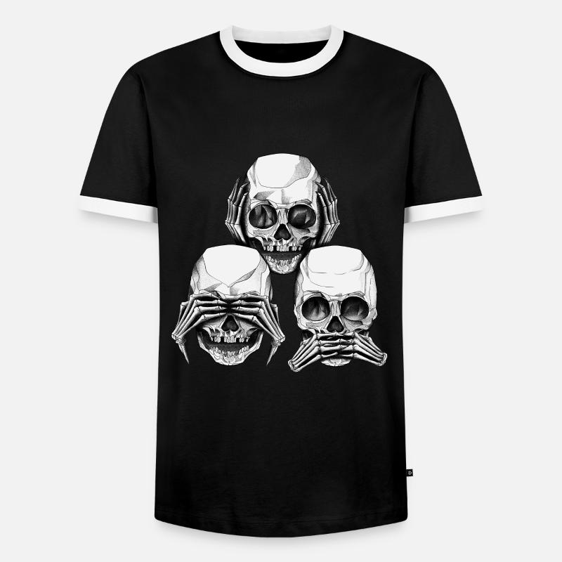 Skull Skull Bone Skull - Men's Ringer Shirt - black/white